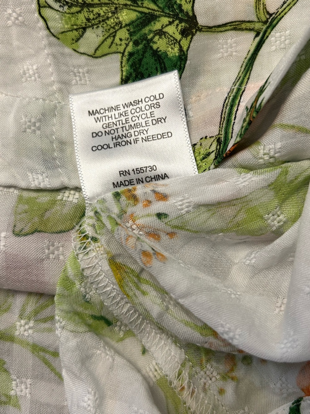 Jane & Delaney Floral Button-Front Top - White w/ Orange & Pink Flowers SZ M EUC - Picture 6 of 11